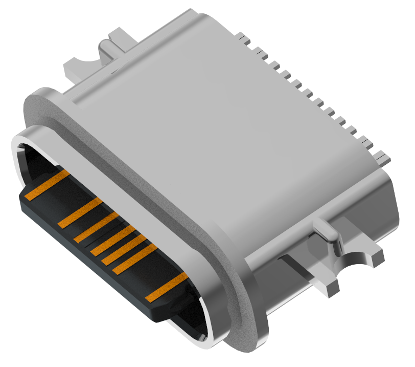 XB-ATCF-16-003-X TYPE C 16P 防水母座沉板1.2 L=6.5mm(粉未金外壳)
